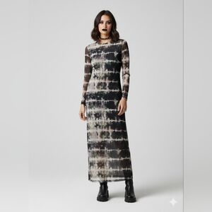 Topshop Sheer Mesh Tie Dye Bodycon Maxi Size 8-10